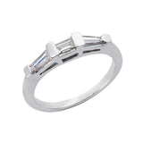 14 KT Baguette Shape White Gold Matching Band