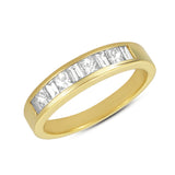 14 KT Baguette Shape Yellow Gold Matching Band