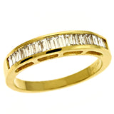 14 KT Baguette Shape Yellow Gold Matching Band