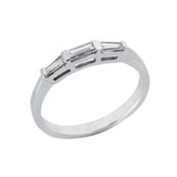 14 KT Baguette Shape White Gold Matching Band