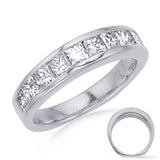 14 KT Princess Shape White Gold Matching Band
