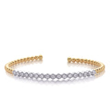 14 KT Rounds Shape White &Yellow Gold  Bangle Bracelet