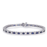 14 KT Rounds Shape Sapphire & Diamond Four Prong Bracelet