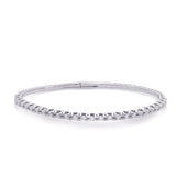 14 KT Rounds Shape White Gold Flexible Bangle Bracelet