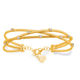 14 KT Rounds Shape Yellow Gold Bangle Italian Made