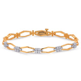 14 KT Rounds Shape Rose & White Gold Diamond Bracelet