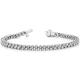 14 KT Rounds Shape White Gold Tennis Bracelet