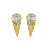 14 KT Pear Shape Shape Yellow Gold Diamond Earring