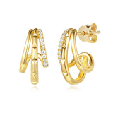 14 KT Rounds Shape Yellow Gold  Diamond Earring