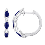 14 KT Rounds Shape White Gold Diamond & SapphireEarring