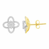 14 KT Rounds Shape Yellow Gold Diamond Earring