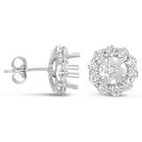 14 KT Rounds Shape Halo Diamond Earring For .1.5ct total