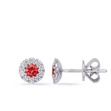 14 KT Rounds Shape Ruby & Diamond Earring