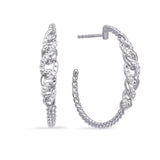14 KT Rounds Shape White  Gold Diamond Earring