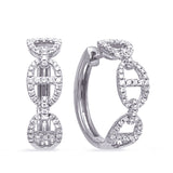 14 KT Rounds Shape White   Gold Diamond Earring