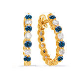 14 KT Rounds Shape Sapphire & Diamond Earring