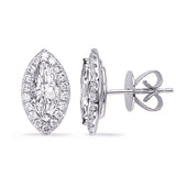 14 KT Rounds Shape White Gold Earring Setting