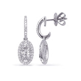14 KT Marquise Shape White Gold Diamond Earring