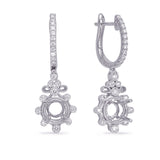 14 KT Rounds Shape White Gold Diamond Earring 1/4ct