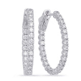 14 KT Rounds Shape 1 Inch  Securehinge Hoop Earring