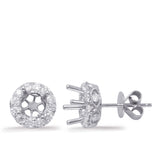 14 KT Rounds Shape Halo Diamond Earring For 1.5cttw Round