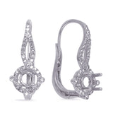 14 KT Rounds Shape Hallo Earring Setting For .50ct Tw