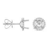 14 KT Rounds Shape Four Prong Earring Setting For 2.0ct Tw