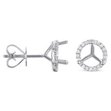 14 KT Rounds Shape Three Prong Earring Setting 2.00ct Tw