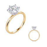 14 KT Rounds Shape Yellow and White Gold Engagement Ring