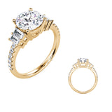 14 KT Baguette Shape Yellow Gold Engagement Ring