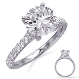 14 KT Rounds Shape White Gold Engagement Ring
