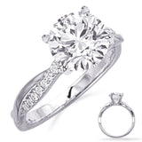 14 KT Rounds Shape White Gold Engagement Ring