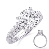 14 KT Rounds Shape White Gold Engagement Ring