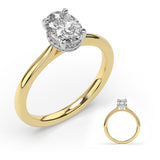 14 KT Rounds Shape Yellow and White Gold Engagement Ring