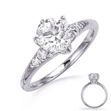 14 KT Rounds Shape White Gold Engagement Ring