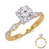 14 KT Rounds Shape Yellow & White Gold Engagement Ring