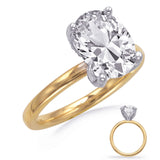 14 KT Rounds Shape Yellow & White Gold Engagement Ring