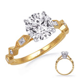 14 KT Baguette Shape Yellow Gold Engagement Ring