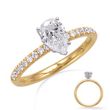 14 KT Rounds Shape White & Yellow Gold Engagement Ring