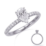 14 KT Rounds Shape White Gold Engagement Ring