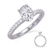 14 KT Rounds Shape White Gold Engagement Ring