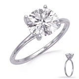 14 KT Rounds Shape White Gold Engagement Ring