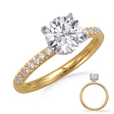 14 KT Rounds Shape White & Yellow Gold Engagement Ring