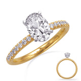 14 KT Rounds Shape White & Yellow Gold Engagement Ring