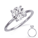 14 KT Rounds Shape White Gold Engagement Ring