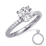 14 KT Rounds Shape White Gold Engagement Ring