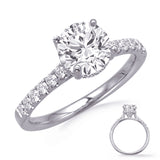 14 KT Rounds Shape White Gold Engagement Ring