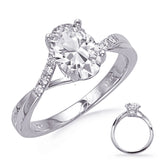 14 KT Rounds Shape White Gold Halo Engagement Ring