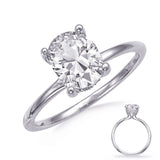 14 KT Rounds Shape White Gold Engagement Ring
