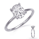 14 KT Rounds Shape White Gold Engagement Ring